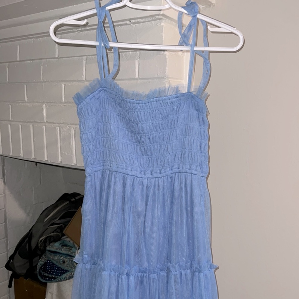 Blue ruffle dress